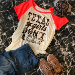 NWT Boutique Texas girls don’t cry oversized Top western boho leopard print